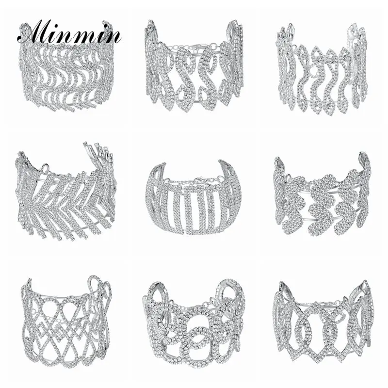 Minmin Luxury Silver Crystal Wedding Prom Bangles for Women Elegant Shiny Heart Rhinestone Bracelets & Bangles for Bride Jewelry
Minmin Luxury Silver Crystal Wedding Prom Bangles for Women Elegant Shiny Heart Rhinestone Bracelets & Bangles for Bride Jewelry