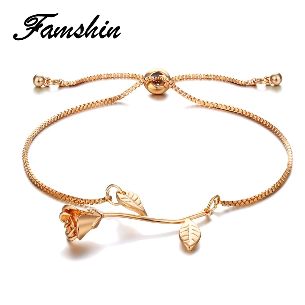 FAMSHIN Fashion Rose Flower Charm Bracelets For Women Girl Friend Gifts Link Bracelet & Bangle Pulseras Mujer Wedding Jewelry
FAMSHIN Fashion Rose Flower Charm Bracelets For Women Girl Friend Gifts Link Bracelet & Bangle Pulseras Mujer Wedding Jewelry