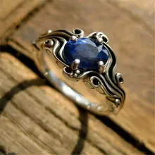 Fashion vintage crystal blue Ring for women New trendy retro cubic Zirconia Ring classic copper Rings male female engagment gift 
Fashion vintage crystal blue Ring for women New trendy retro cubic Zirconia Ring classic copper Rings male female engagment gift