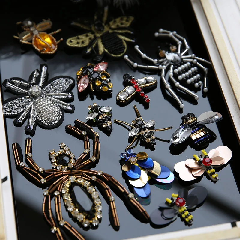 Manual nail bead sequins patch stick insect dragonfly spider applique patch embroidery clothing decoration bee patches
Manual nail bead sequins patch stick insect dragonfly spider applique patch embroidery clothing decoration bee patches