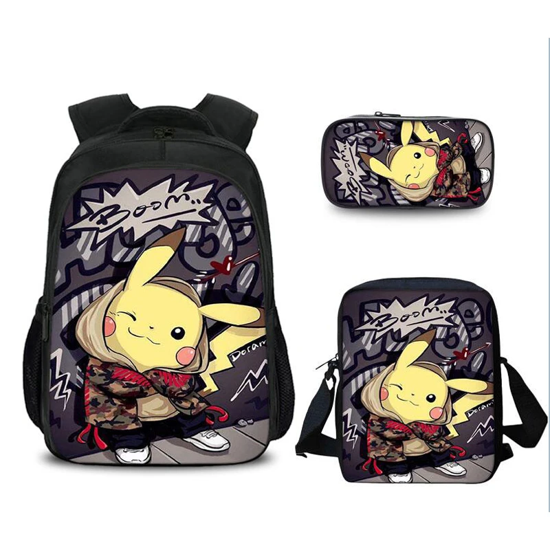 3 Pcs/set Cartoon Pokemon School Bags For Kids Detective Pikachu Anime Pattern School Backpack For Teen Boys Girls Curel Fancl
3 Pcs/set Cartoon Pokemon School Bags For Kids Detective Pikachu Anime Pattern School Backpack For Teen Boys Girls Curel Fancl