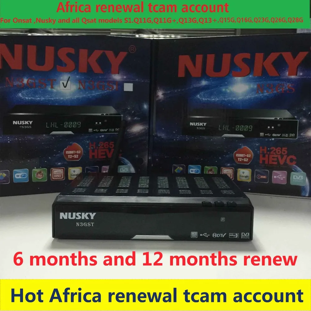 Hot Africa renewal tcam account code for QBOX Nusky Onsat Q-sat decoders Cobox with 22w cana and 16E mytv 6 months and 12 months
Hot Africa renewal tcam account code for QBOX Nusky Onsat Q-sat decoders Cobox with 22w cana and 16E mytv 6 months and 12 months