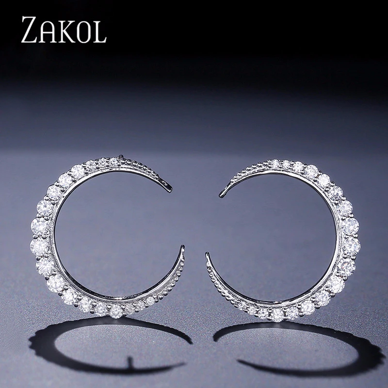 ZAKOL Fashion Zirconia Crystal Circle Olive Moon Stud Earrings For Elegant Women Jewelry Ohrringe Boucle D'oreille FSEP2079
ZAKOL Fashion Zirconia Crystal Circle Olive Moon Stud Earrings For Elegant Women Jewelry Ohrringe Boucle D'oreille FSEP2079