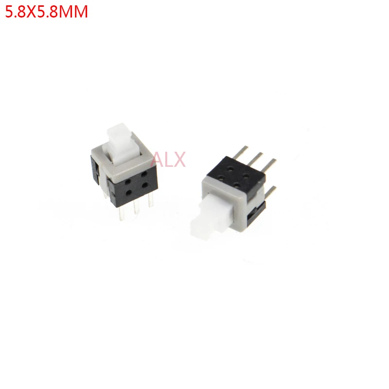 

20PCS 5.8X5.8MM 6PIN Self locki push button switch Micro TAcT Key Switch Self-locking power SWITCH ON/OFF 5.8*5.8 5.8X5.8