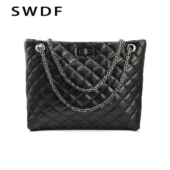 SWDF Luxury Brand Women Plaid Bags Large Tote Bag Female Handbags Designer Black Leather Big Crossbody Chain Messenger Bag Girl
SWDF Luxury Brand Women Plaid Bags Large Tote Bag Female Handbags Designer Black Leather Big Crossbody Chain Messenger Bag Girl