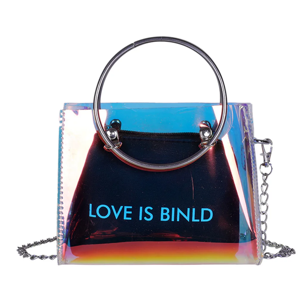 Women Crossbody Messenger Shoulder Bag Pvc Plastic Transparent Outer Small Beach Hasp Buckle Tote Chain Handbag Laser Purse
Women Crossbody Messenger Shoulder Bag Pvc Plastic Transparent Outer Small Beach Hasp Buckle Tote Chain Handbag Laser Purse
