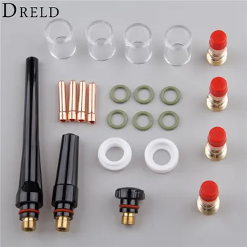 DRELD 23pcs/set TIG Welding Torch Collets Body Gas Lens #10 Cup Kit For WP-17/18/26 Air Cooled Tig Torch Welding Accessories
DRELD 23pcs/set TIG Welding Torch Collets Body Gas Lens #10 Cup Kit For WP-17/18/26 Air Cooled Tig Torch Welding Accessories
