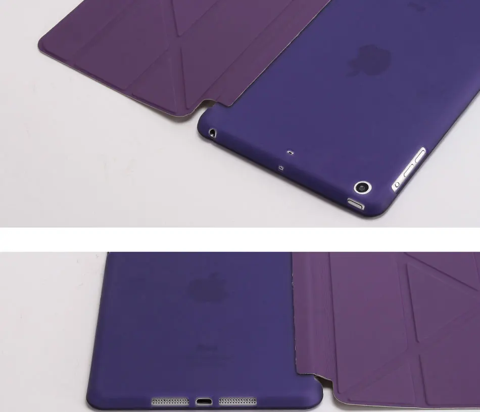 Soft TPU Tablets Case For iPad Mini 123 7.9 Multi-folded Smart TPU+PU Tablet Case Protective Cover For iPad Mini Case 7.9 Case-8