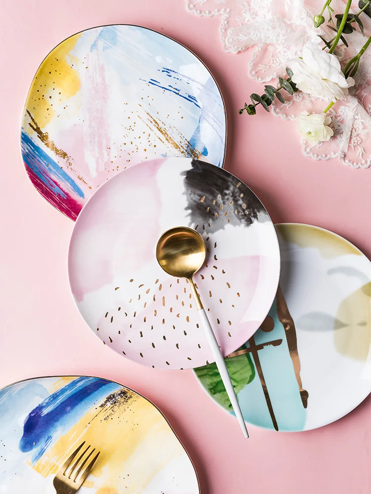 EECAMAIL Ins Style Colourful Household Ceramic Tableware Western Dish Dessert Plate Snack Plate Western Dish Steak Plate
EECAMAIL Ins Style Colourful Household Ceramic Tableware Western Dish Dessert Plate Snack Plate Western Dish Steak Plate