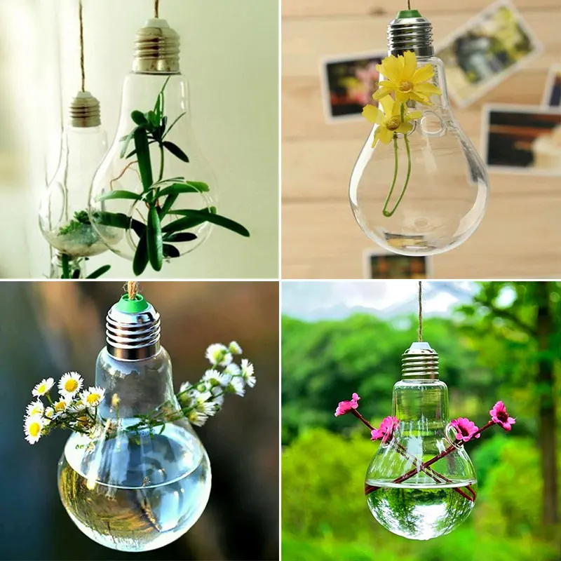 Clear Light Bulb Shape Glass Hanging Vase Bottle Terrarium Plant DIY Wedding Decoration Hydroponic Fower Pendant Glass Bottle T
Clear Light Bulb Shape Glass Hanging Vase Bottle Terrarium Plant DIY Wedding Decoration Hydroponic Fower Pendant Glass Bottle T