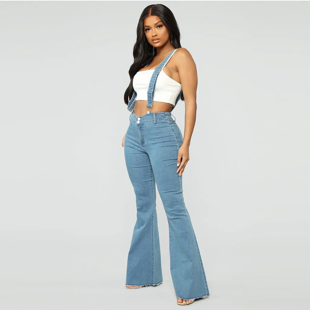 High Waist Zipper Jeans Women Button Strap Flare Pants Trousers Bell-bottom denim overalls jeans Plus Size Slim Stretch pants
High Waist Zipper Jeans Women Button Strap Flare Pants Trousers Bell-bottom denim overalls jeans Plus Size Slim Stretch pants