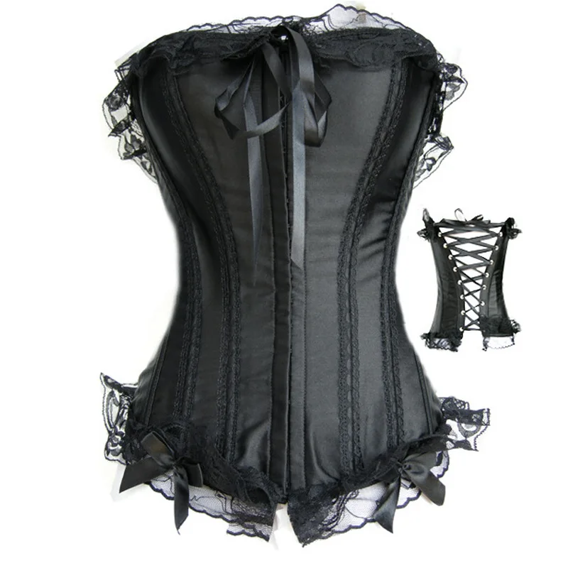 Sexy black corset bustier