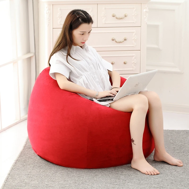 

Small Size Lazy Baby BeanBag Sofas Chairs With Filler Suede Fabric Lounger Seat Bean Bag Pouf Puff Couch Tatami Living Room