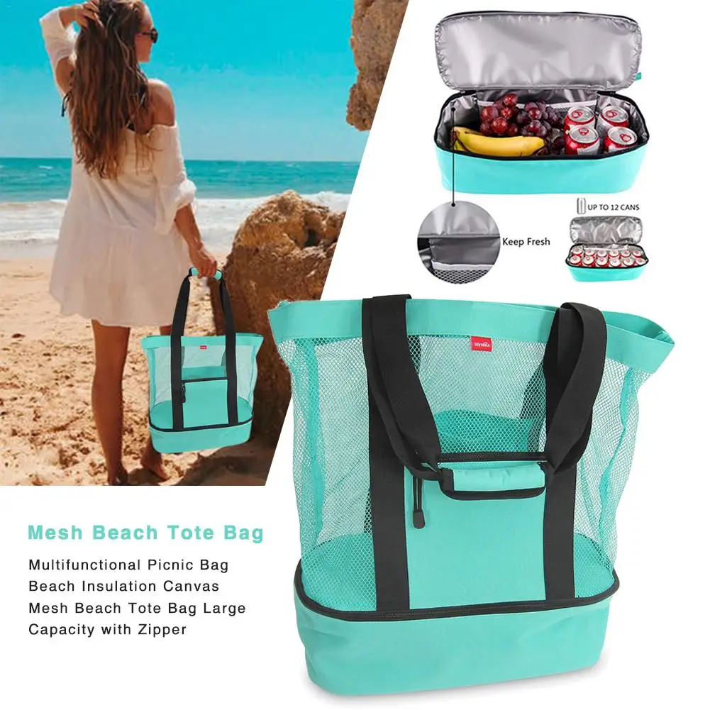 Mesh Beach Tote Bag - Multifunctional Picnic Bag With Zipper Top And Insulated Picnic Cooler For Women & Men, Large Capacity
Mesh Beach Tote Bag - Multifunctional Picnic Bag With Zipper Top And Insulated Picnic Cooler For Women & Men, Large Capacity