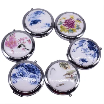 Makeup Mirror White and Blue Porcelain Pocket Mirrors Compact Folded Portable Mini Round Hand Mirror Makeup Vanity Make Up Tools
Makeup Mirror White and Blue Porcelain Pocket Mirrors Compact Folded Portable Mini Round Hand Mirror Makeup Vanity Make Up Tools