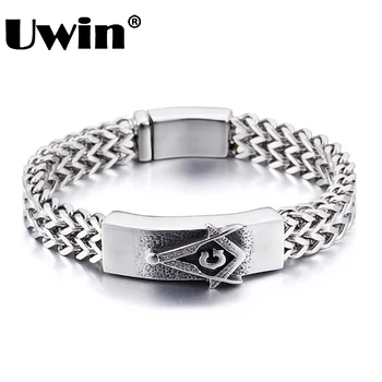 Uwin Freemason Masonic Bracelets Men Jewelry Top Quality 316L Stainless Steel Fashion Religious Symbol Bracelets Drop Shipping
Uwin Freemason Masonic Bracelets Men Jewelry Top Quality 316L Stainless Steel Fashion Religious Symbol Bracelets Drop Shipping