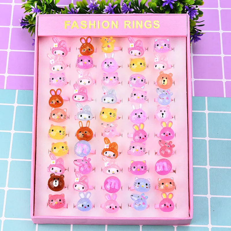 Wholesale 12/36/50/100pcs Lovely Mixed Plastic Peppa Rabbit Cartoon Girls Princess Children/Kids Baby Rings With Display Box
Wholesale 12/36/50/100pcs Lovely Mixed Plastic Peppa Rabbit Cartoon Girls Princess Children/Kids Baby Rings With Display Box