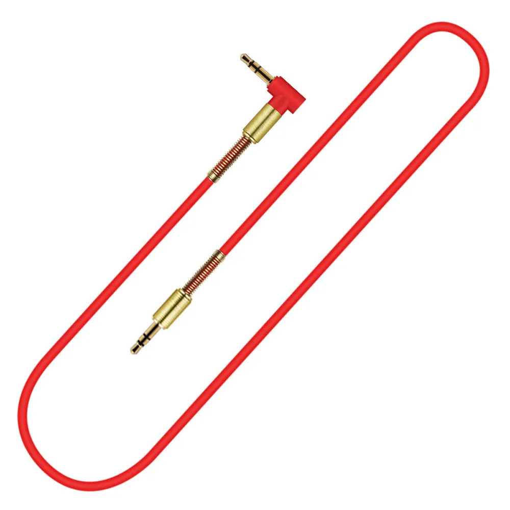3.5mm Jack Elbow Male to Male Stereo Headphone Car Aux Audio Extension Cable