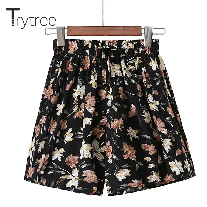 Trytree 2019 Summer Casual Shorts Drawstring Elastic Waist Print Floral Women Shorts Cool Polyester Wide Leg Loose Flare Shorts
Trytree 2019 Summer Casual Shorts Drawstring Elastic Waist Print Floral Women Shorts Cool Polyester Wide Leg Loose Flare Shorts