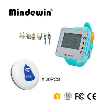 Mindewin Restaurant Pager 20PCS Service Waterproof Call Button M-K-1 + 1PCS Watch Pager M-W-1 Wireless Calling System
Mindewin Restaurant Pager 20PCS Service Waterproof Call Button M-K-1 + 1PCS Watch Pager M-W-1 Wireless Calling System