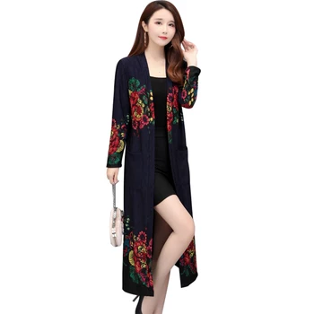 2019 spring and autumn coat female long section print national wind Casual Outerwar middle-aged loose large size cardigan shawl
2019 spring and autumn coat female long section print national wind Casual Outerwar middle-aged loose large size cardigan shawl