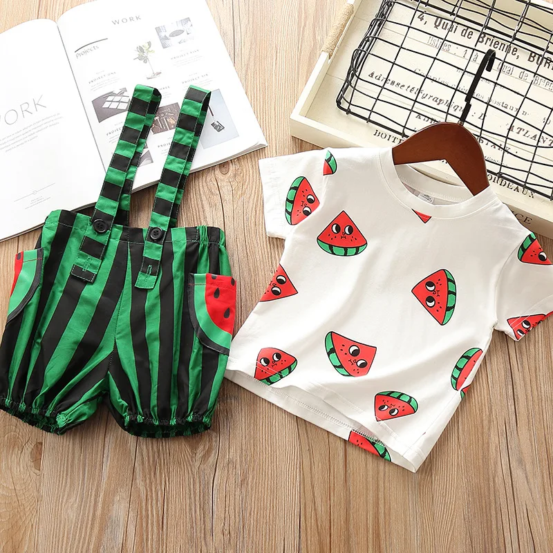 2019 Baby Kids summer Clothing Set children's suit fruit watermelon Style Grils Boys bib cute short-sleeved shirt shorts
2019 Baby Kids summer Clothing Set children's suit fruit watermelon Style Grils Boys bib cute short-sleeved shirt shorts
