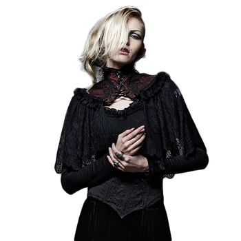 Embroidery Lace Make Up Color Sexy Cape With Sleeves Lace Cloak And High-Collar Bandage Stitching Outside The Wind
Embroidery Lace Make Up Color Sexy Cape With Sleeves Lace Cloak And High-Collar Bandage Stitching Outside The Wind