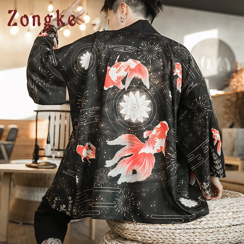 Zongke Goldfish Open Stitch Kimono Men Japanese Kimono Cardigan Harajuku Kimono Shirt Men Streetwear Hawaiian Shirt Men 5XL 2019
Zongke Goldfish Open Stitch Kimono Men Japanese Kimono Cardigan Harajuku Kimono Shirt Men Streetwear Hawaiian Shirt Men 5XL 2019