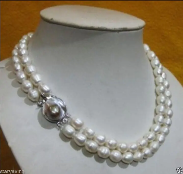 FREE SHIPPING HOT sell new Style >>>> 2 ROWS 8-10MM AKOYA WHITE BAROQUE PEARL NECKLACE 17-18
FREE SHIPPING HOT sell new Style >>>> 2 ROWS 8-10MM AKOYA WHITE BAROQUE PEARL NECKLACE 17-18