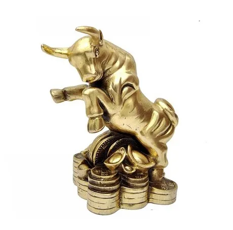 Большое фигурка быка из латуни lucky золотые украшения крупного рогатого скота