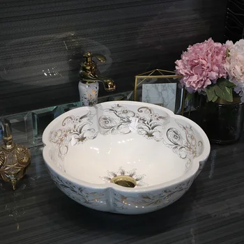 Europe style chinese Jingdezhen Art Counter Top ceramic decorative bathroom basin flower shape white
Europe style chinese Jingdezhen Art Counter Top ceramic decorative bathroom basin flower shape white