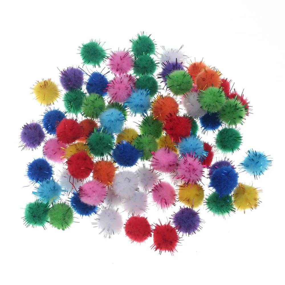 100Pcs 10-30mm Sparkly Glitter Tinsel Pompones DIY Dolls Garment Handmade Soft Fluffy Plush Crafts Home Decor Sewing Supplies
100Pcs 10-30mm Sparkly Glitter Tinsel Pompones DIY Dolls Garment Handmade Soft Fluffy Plush Crafts Home Decor Sewing Supplies