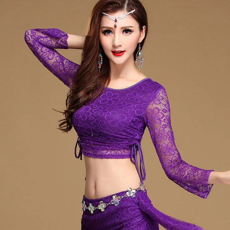 Sexy Lace Long Sleeve Eastern Oriental Belly Dance Crop Tops Shirts Drawstring Costume for Women Bellydance Dancing Clothes Wear
Sexy Lace Long Sleeve Eastern Oriental Belly Dance Crop Tops Shirts Drawstring Costume for Women Bellydance Dancing Clothes Wear
