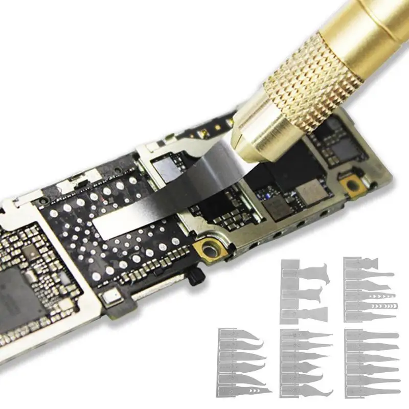 Multi-function 27 in 1 Pry Remove Motherboard IC Chip Repair Knife Thin Blade Hand Tools Set for Phone Computer
Multi-function 27 in 1 Pry Remove Motherboard IC Chip Repair Knife Thin Blade Hand Tools Set for Phone Computer