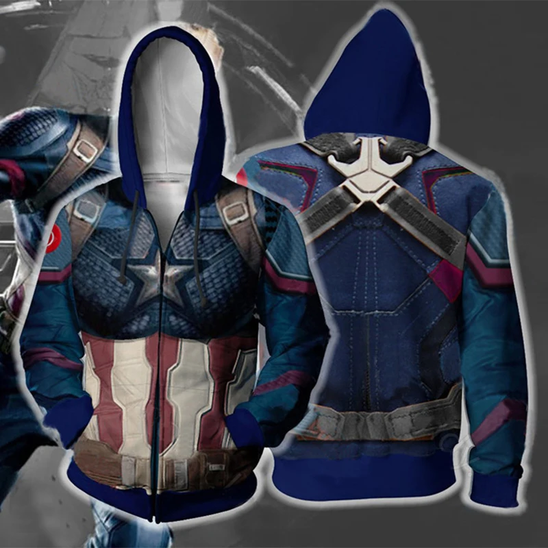 Dropshipping Super Hero Avengers Cosplay Captain America Women Sweatshirt Prints Zippers Hooded Sport Halloween Hoodies
Dropshipping Super Hero Avengers Cosplay Captain America Women Sweatshirt Prints Zippers Hooded Sport Halloween Hoodies