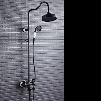 Bathroom Black Oil Paint Solid Brass Bathtub Shower Set Wall Mounted 8" Rainfall Shower Mixer Tap Faucet 3-functions Mixer Valve
Bathroom Black Oil Paint Solid Brass Bathtub Shower Set Wall Mounted 8" Rainfall Shower Mixer Tap Faucet 3-functions Mixer Valve