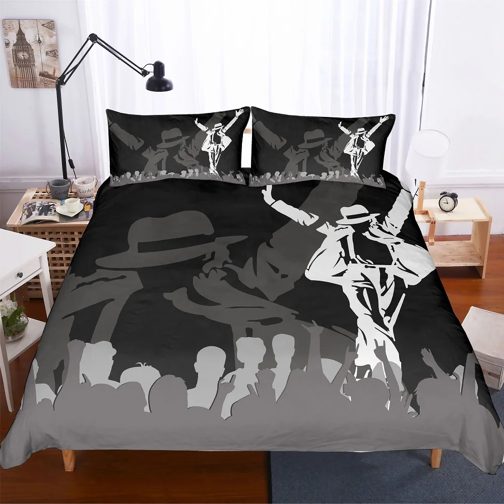 Michael Jackson Bedding Set Space Walk Dancing Duvet Cover Set Black Bed Linen Set with Pillowcase 3 Piece Bedclothes Home Decor
Michael Jackson Bedding Set Space Walk Dancing Duvet Cover Set Black Bed Linen Set with Pillowcase 3 Piece Bedclothes Home Decor