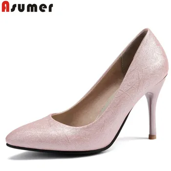 ASUMER large size 34-45 new pumps shoes for women pointed toe shallow high heels shoes women elegant ladies prom wedding shoes
ASUMER large size 34-45 new pumps shoes for women pointed toe shallow high heels shoes women elegant ladies prom wedding shoes