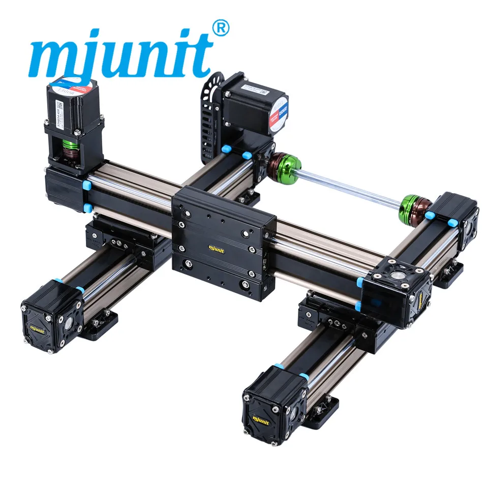 

mjunit dual head glue dispensing synchronous belt XY gantry 3 axis sliding module manipulator guide rail for automatic customize