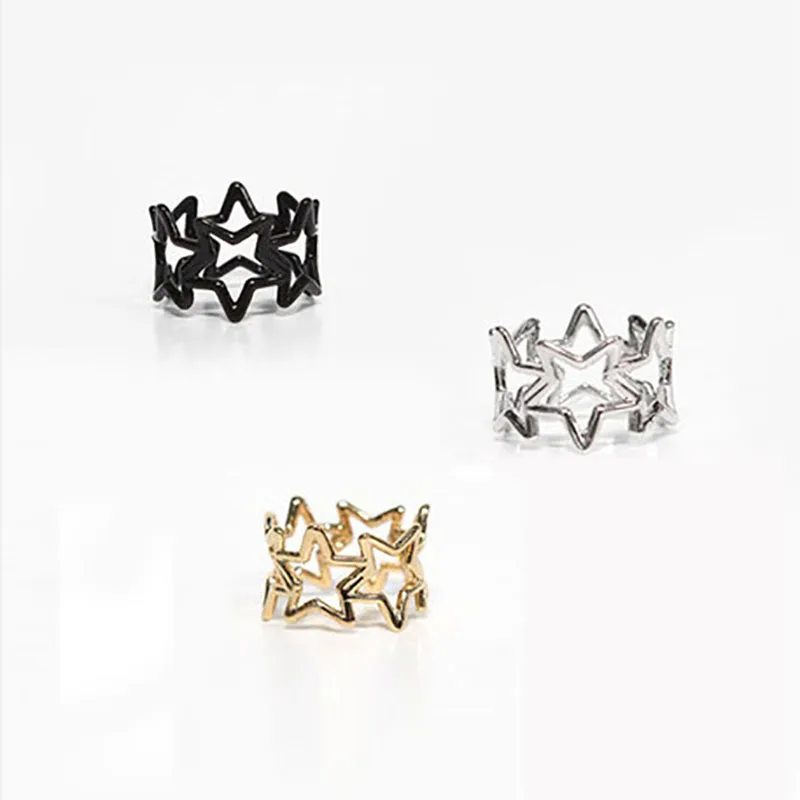 Hollow Star Ring Women Girls Gold Silver Black Midi Knuckle Rings Fashion Mid Finger Engagement Jewelry Accessories Wedding Band
Hollow Star Ring Women Girls Gold Silver Black Midi Knuckle Rings Fashion Mid Finger Engagement Jewelry Accessories Wedding Band