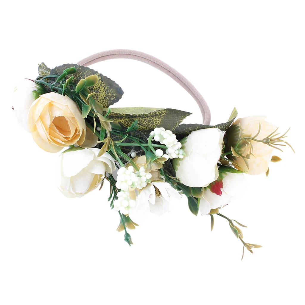 Cute Baby Children Kids Girls Floral Crown Headwear Headband Party Flower Hair Accessory for Travel Party Stage Show Photo Tool