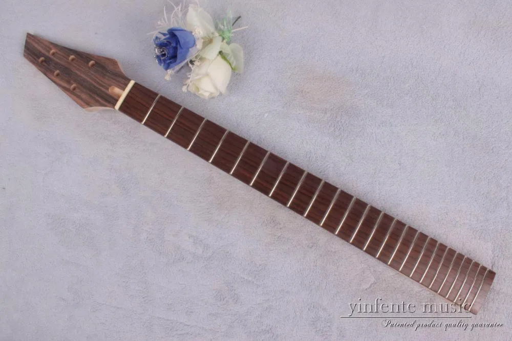 1pcs electric guitar neck maple 24 fret 25.5'' rose Paste Paper Unfinished #758