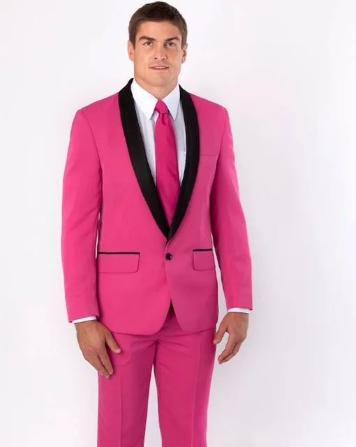 New Arrival Groomsmen Shawl Black Lapel Groom Tuxedos Hot Pink Men Suits Wedding Best Man (Jacket+Pants+Tie+Hankerchief)
New Arrival Groomsmen Shawl Black Lapel Groom Tuxedos Hot Pink Men Suits Wedding Best Man (Jacket+Pants+Tie+Hankerchief)