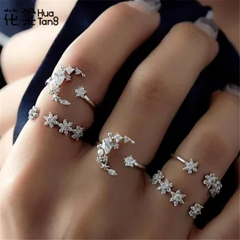 HuaTang Trendy Shining Crystal Moon Star Ring Set Geometric Simple Style Rings for Women Girl Knuckle Ring Jewelry 6083
HuaTang Trendy Shining Crystal Moon Star Ring Set Geometric Simple Style Rings for Women Girl Knuckle Ring Jewelry 6083