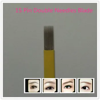 100pcs 15 Pin Double Needles Blade For Permanent Eeybrow tattoo needle tips Manual Beauty Makeup microblading blades fog eyebrow
100pcs 15 Pin Double Needles Blade For Permanent Eeybrow tattoo needle tips Manual Beauty Makeup microblading blades fog eyebrow