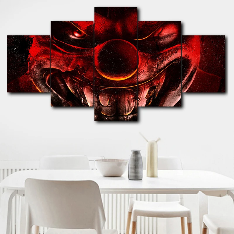 Canvas Wall Art Picture Frame Home Decor Living Room Poster 5 Piece HD Print Nightmare Horror Clown Painting
Canvas Wall Art Picture Frame Home Decor Living Room Poster 5 Piece HD Print Nightmare Horror Clown Painting