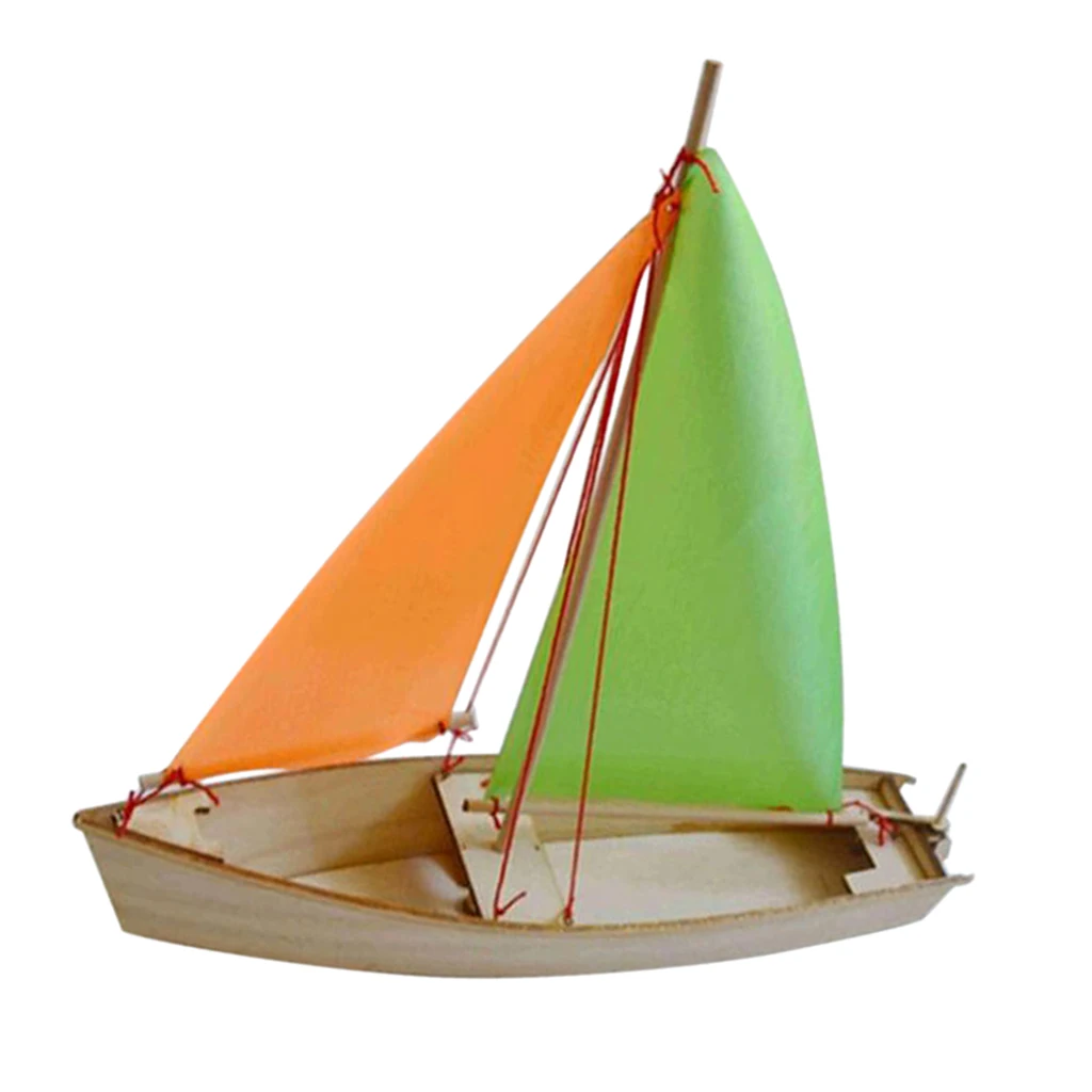 Wooden 3D Puzzle DIY Assembly Sailboat Sailing Boat Body Model Jigsaw Toys