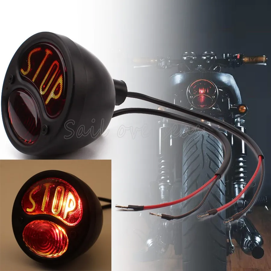 Мотоцикл 12V LED черный металл Ретро задний тормоз Хвост Стоп Универсальный пригодный для Harley Bobber Chopper Yamaha Suzuki тени
Мотоцикл 12V LED черный металл Ретро задний тормоз Хвост Стоп Универсальный пригодный для Harley Bobber Chopper Yamaha Suzuki тени