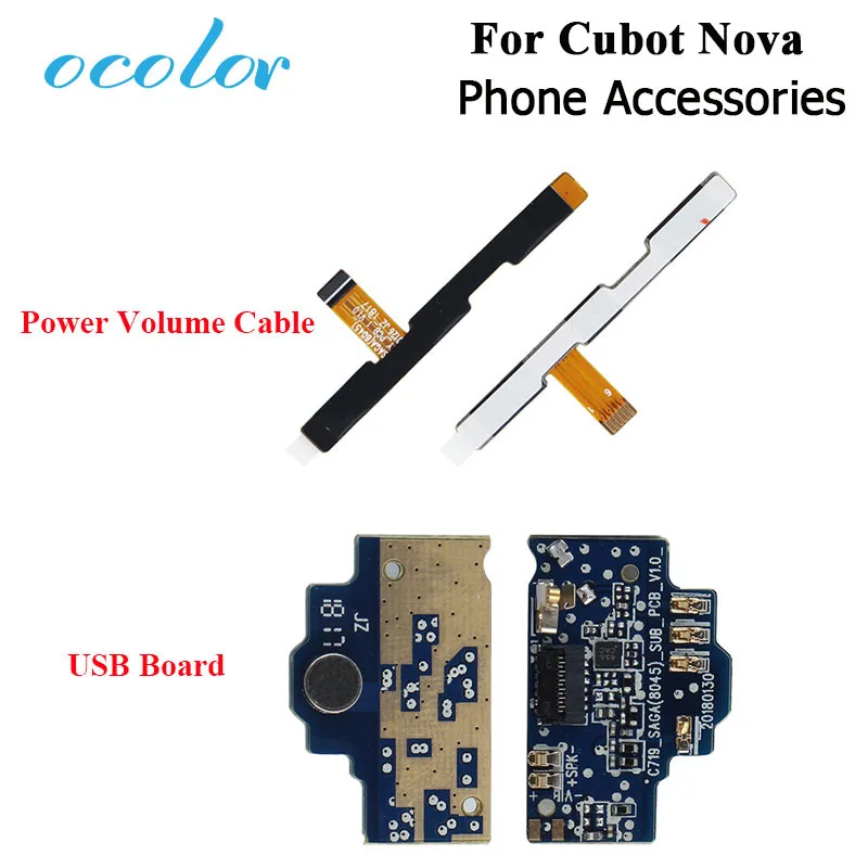 Ocolor для Cubot Nova USB плата Кнопка питания Voulme ключ гибкий кабель запасные части вилка
