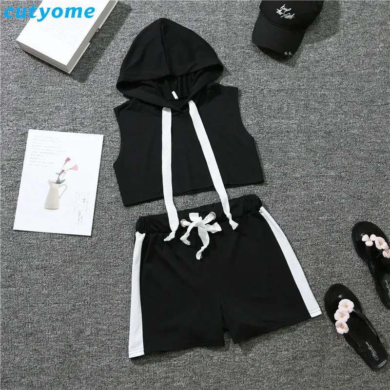 Mommy And Me Summer Sport Mathing Clothing Set Sleeveless Hooded tshirt+Cotton Skirt For Family Mother Daughter Clothes Outfits (33)